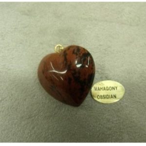 PENDENTIF MOTIF COEUR- MAHAGONY OBSIDIAN ,LARGEUR: 2 cm / HAUTEUR: 2cm / EPAISSEUR: 1 cm