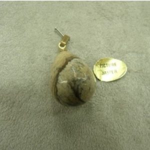 PENDENTIF MOTIF OEUF- PICTURE JASPER ,HAUTEUR: 2 cm / LARGEUR: 1,5 cm
