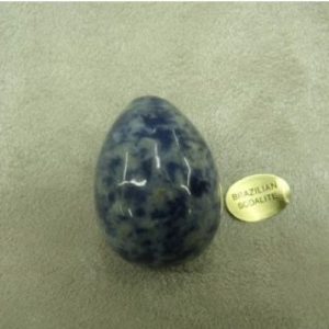 PIERRE MOTIF OEUF GM- BRAZILIAN SODALITE ,HAUTEUR : 3 cm / LARGEUR : 2,5cm
