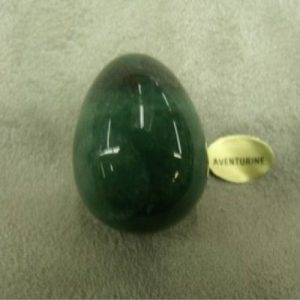 PIERRE MOTIF OEUF GM- AVENTURINE ,HAUTEUR : 3 cm / LARGEUR : 2,5cm