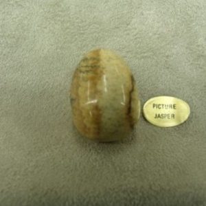 PIERRE MOTIF OEUF PM- PICTURE JASPER ,HAUTEUR : 2,5 cm / LARGEUR : 1,7 cm
