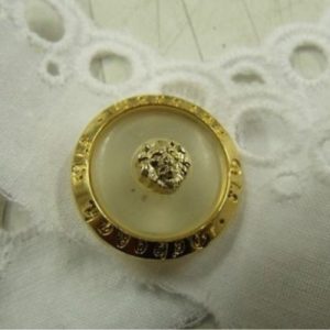 bouton transparent et doré- Disponible en 18 mm et 24 mm