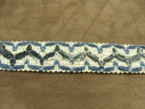 RUBAN FANTAISIE- 3 cm- BLEU CLAIR & BLEU FONCE