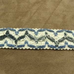 RUBAN FANTAISIE- 3 cm- BLEU CLAIR & BLEU FONCE