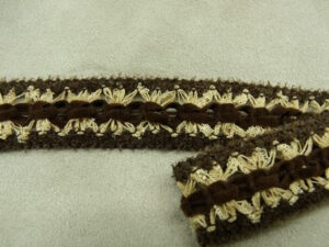 RUBAN FANTAISIE- 2 cm- MARRON & BEIGE