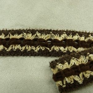 RUBAN FANTAISIE- 2 cm- MARRON & BEIGE