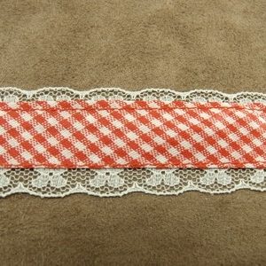 RUBAN FANTAISIE VICHY- 3 cm- ROSE
