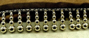RUBAN PERLE- 3 cm- NOIR & OR