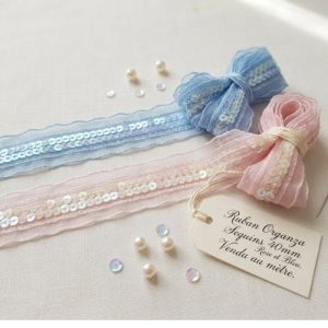 Ruban Organza Avec Sequin 40 mm