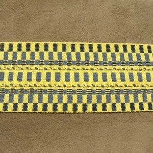 RUBAN FANTAISIE-6 cm- JAUNE & BLEU