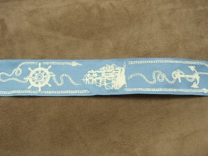 RUBAN FANTAISIE-4 cm- MARINE