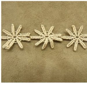 Ruban Brodé Fleurs Coton 20 mm