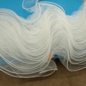 DENTELLE EN RUBAN AVEC TULLE Ondulé-5 cm- BLANCHE