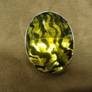 Strass à Griffe Ovale Or et Noir – 4 cm x 3 cm