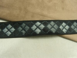 RUBAN FANTAISIE- 4 cm- GRIS & NOIR