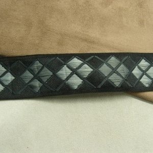 RUBAN FANTAISIE- 4 cm- GRIS & NOIR