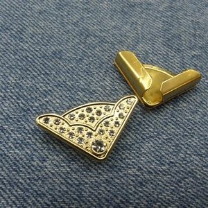 triangle doré avec strass argenté