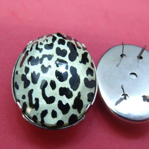 strass à griffe ovale- Nacré & NOIR
