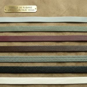 Ruban Simili Cuir /  Skai Replié 10 mm