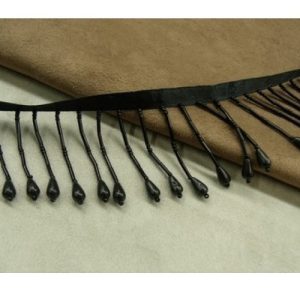 DENTELLE PERLE noire,6 cm