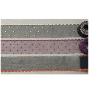 Ruban Brodé sur Tulle Évasé – 60 mm – Finition Haute Couture