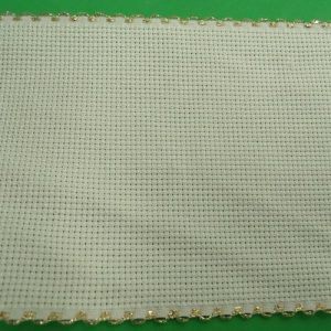 ruban à broder or et blanc 10 cm