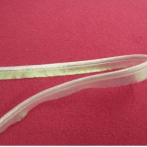 ruban passepoil polyester lamé blanc 10 mm