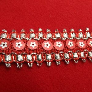 Ruban Avec Sequin Avec Perle Au Milieu 30 mm