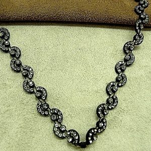 ruban de croquet en zig zag strass argenté