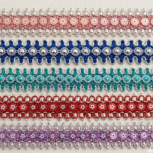 Ruban Avec Sequin Avec Perle Au Milieu  30 mm