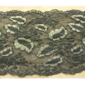 DENTELLE DE CALAIS stretch noire & or 12 cm