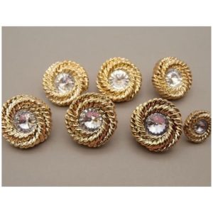 Lot de 6 boutons strass acrylique à queue – 29 mm