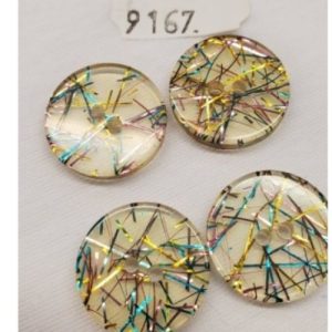 bouton transparent multicolore 21 mm, vendu par 6