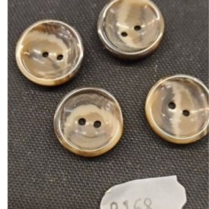 bouton acrylique marron beige , 21 mm, vendu par 6