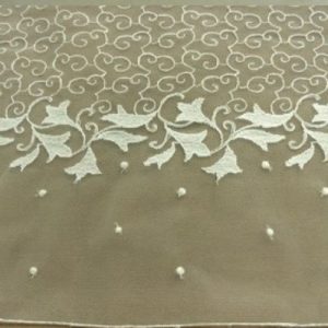 BRODERIE COTON sur tulle BLANC CASSÉE 20 cm / hauteur de broderie 14 cm