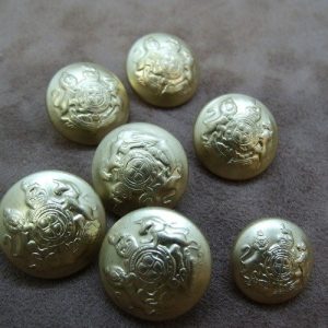 LOT DE 6 boutons acrylique or
