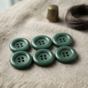 Lot de 6 boutons en acrylique vert sapin – 23 mm
