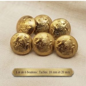Lot de 6 boutons acryliques or – 18 mm et 20 mm