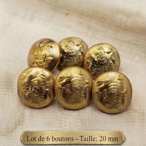 Lot de 6 boutons acryliques or – 18 mm et 20 mm – Image 3