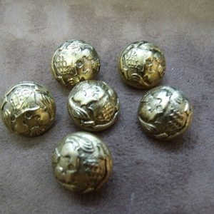 bouton acrylique or et mordoré, 16 mm,vendu par 6