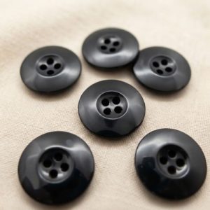 Lot de 6 boutons en acrylique à 4 trous – 22 mm – Couleur au choix