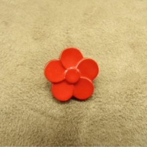 bouton acrylique à queue Motif petite fleur rouge,18 mm,très tendance