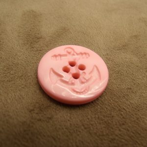 BOUTON ACRYLIQUE ANCRE MARINE ROSE PALE