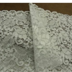 dentelle de calais stretch gris perle 14 cm