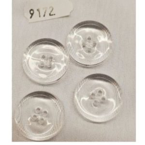 bouton transparent à 4 trous,23 mm, vendu par 6