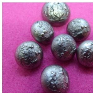 bouton acrylique argent vieillit , 15 mm, vendu par 6