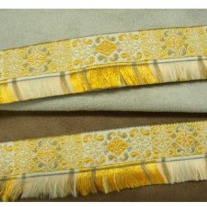 Ruban Tissé Orange/Beige 25 mm