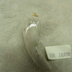PENDENTIF MOTIF DENT- EYE JASPER ,LONGUEUR : 4cm / EPAISSEUR : 14mm
