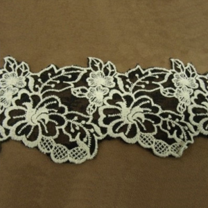 DENTELLE EN RUBAN NOIR & BEIGE 8.5 cm