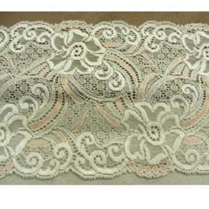 DENTELLE de calais ELASTIQUE stretch ivoire 14 cm